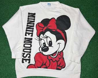 Moletom vintage da Minnie Mouse dos anos 90 da Disney, moletom grande e raro do Mickey dos anos 80