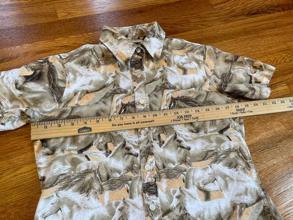 insane 90s all over print horses button up collar… - image 6