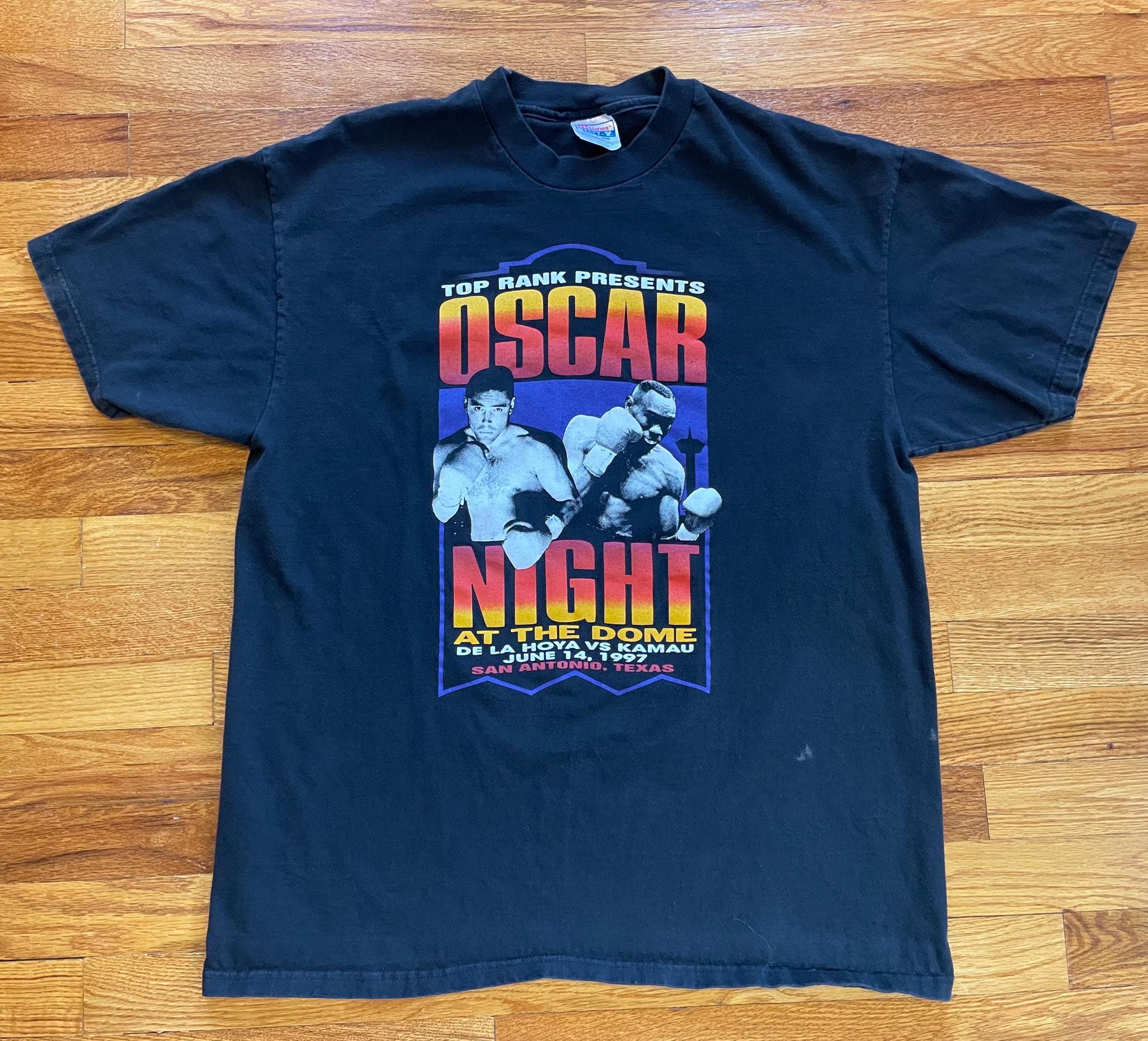 T-shirt Vintage Oscar De La Hoya Années 90 - Taille L, Coton | Style Rap, Collection Sport