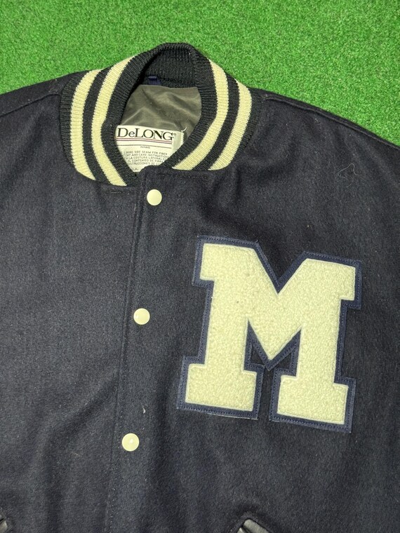 Vintage 80s 90s College Varsity Letterman Jacket, Football Team, M