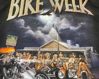 insane 00s Y2K Bike Week Harley Davidson vintage t-shirt rare XXL 2XL myrtle beach beach house motorcycle