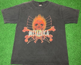 RARE 90s Metallica Pushead Vintage T-shirt Ozzfest Tour Medium