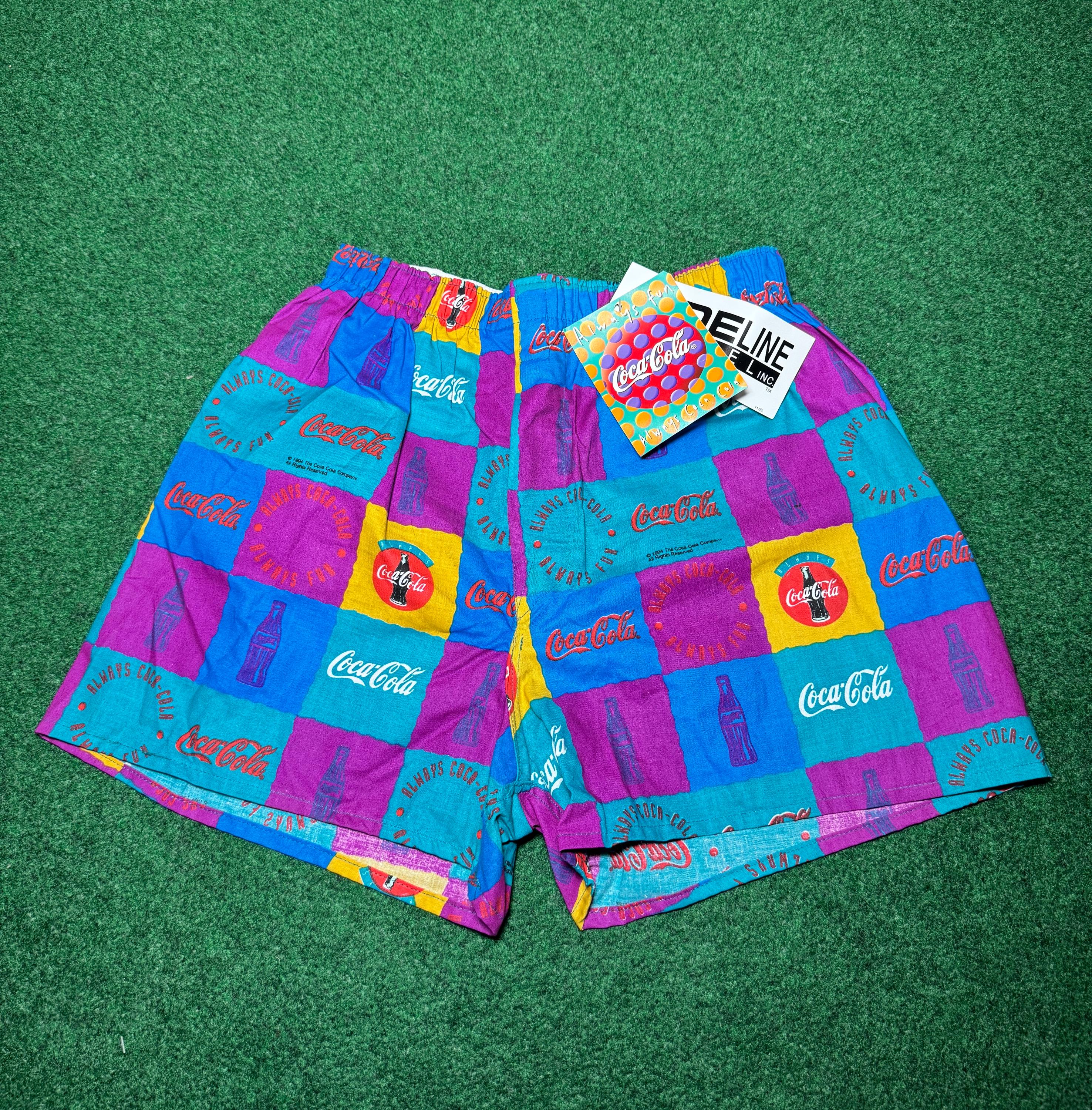 Vintage 90s Coca Cola Shorts, New with tags, Pop Art Style, Coke (Medium)