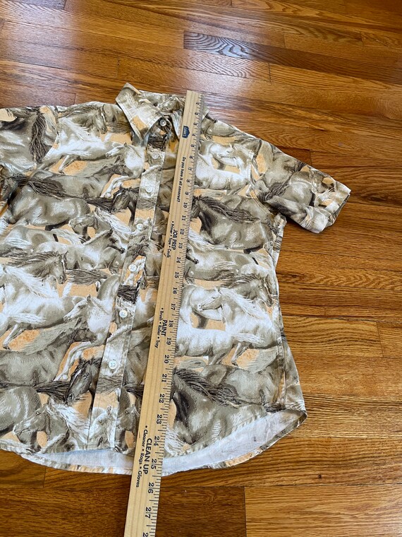 insane 90s all over print horses button up collar… - image 5