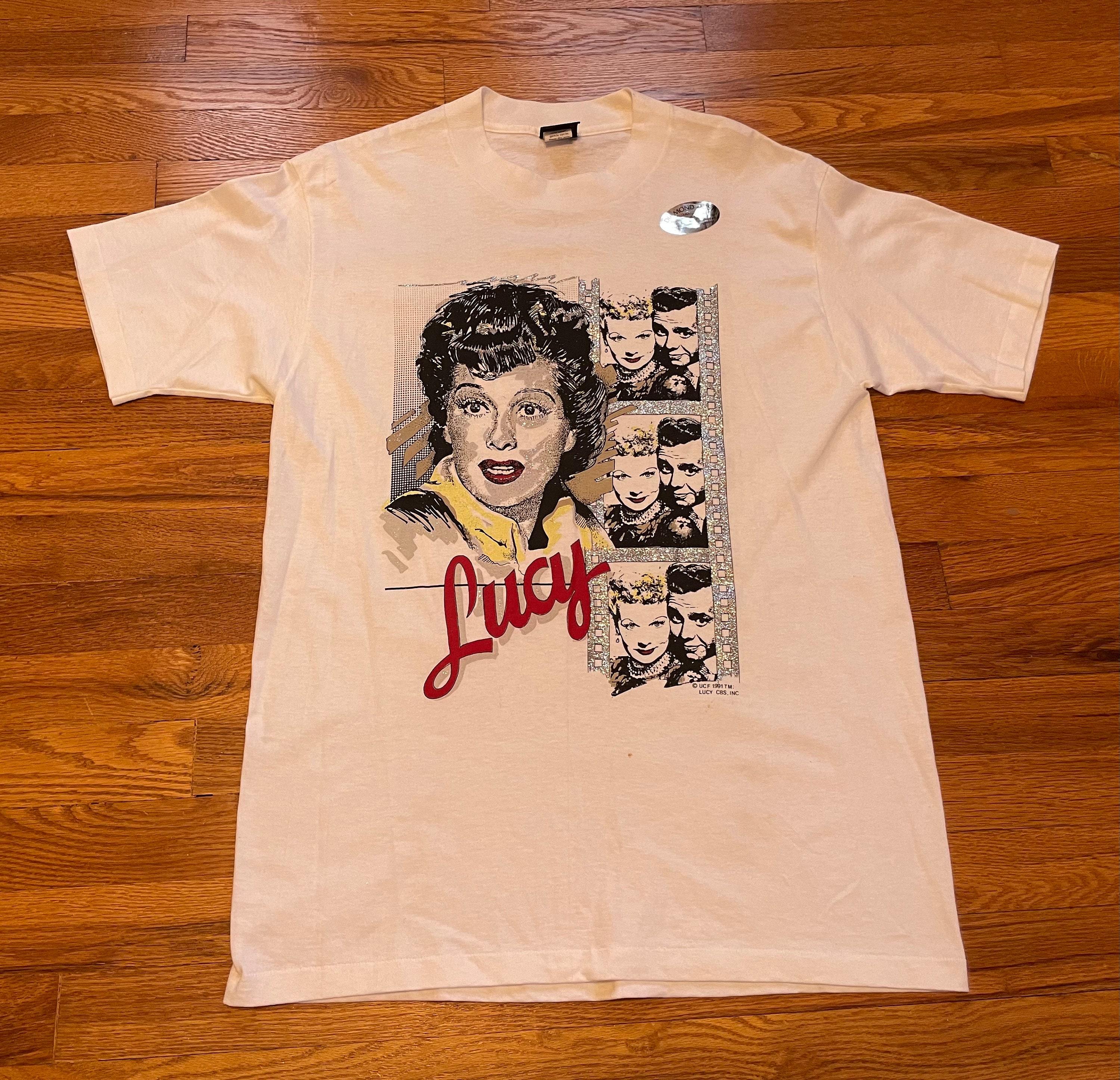 1991 90s I Love Lucy Vintage T-shirt Rare Diamond Dust 1991 90s I Love Lucy Vintage T-shirt Rare Diamond Dust