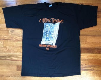 Early 00s Chiller Theatre Halloween Extravaganza vintage t-shirt Staff extremely rare horror convention movie New Jersey Frankenstein promo