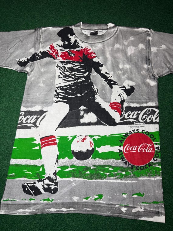 90s Coca-Cola International Tシャツ Vintage 90s Coca Cola Soccer T-shirt, FIFA World Cup, Coke Soda