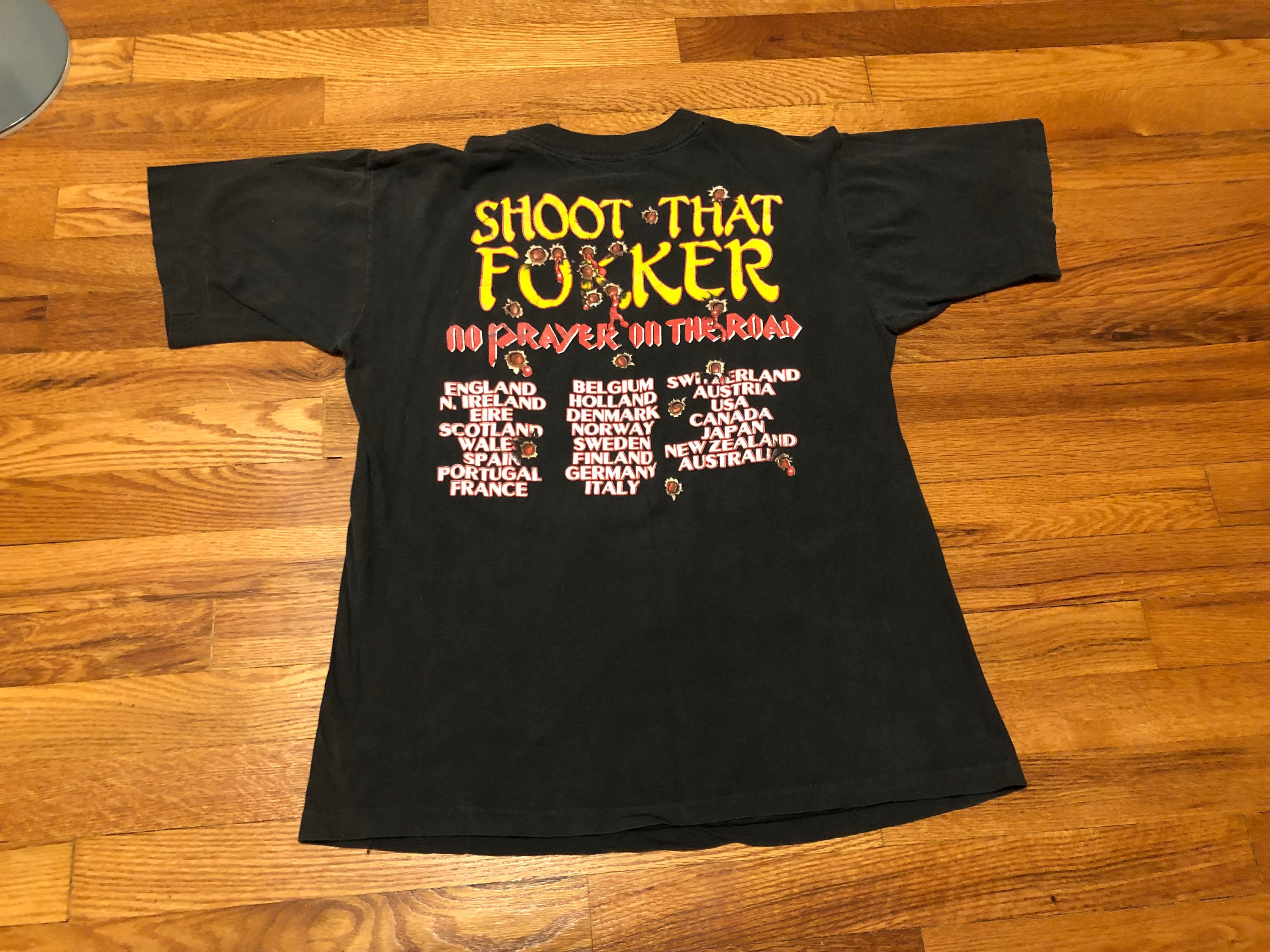 1990 Iron Maiden “shoot the Fucker” T-shirt, Vintage Tour Tee - Etsy