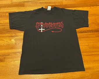 90s Possessed vintage death metal band t-shirt rare seven churches XL screen stars distressed death metal morbid Angel
