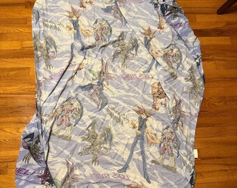 1996 90s Yugioh Fitted Sheets Rare Vintage Bedding Fabric Anime Yu