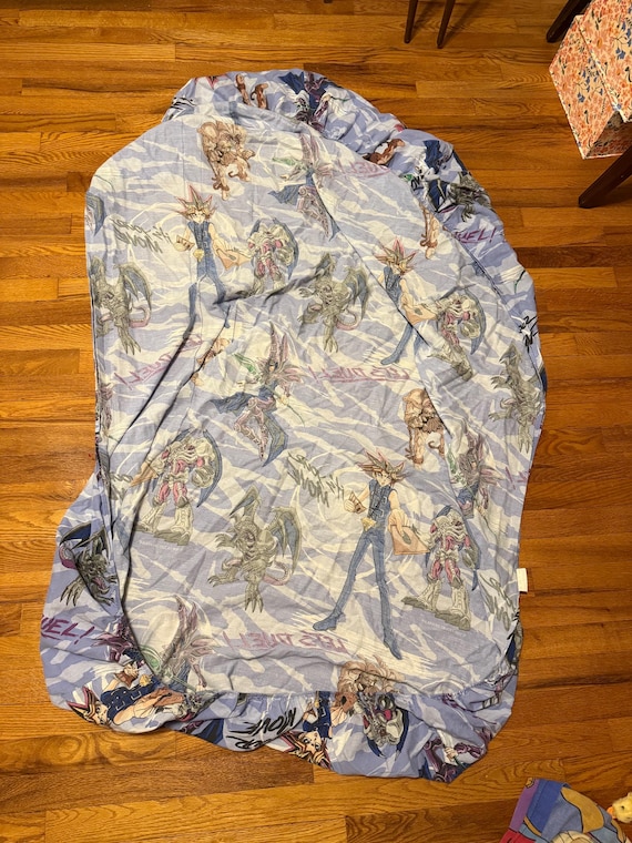 1996 90s Yugioh Fitted Sheets Rare Vintage Bedding Fabric Anime Yu
