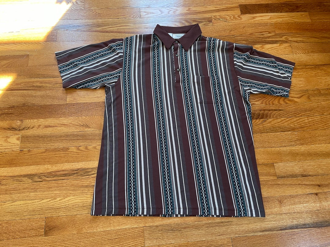 70s/80s Grandpa Polo Old Man Vintage Shirt Old School Hipster Striped ...