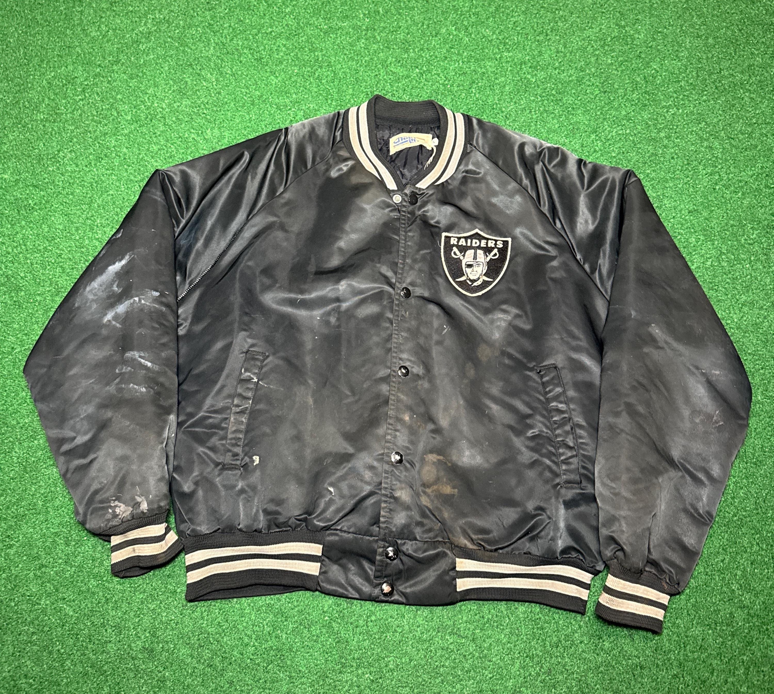 Vintage 80s Los Angeles Raiders Satin Jacket, Chalkline Bomber