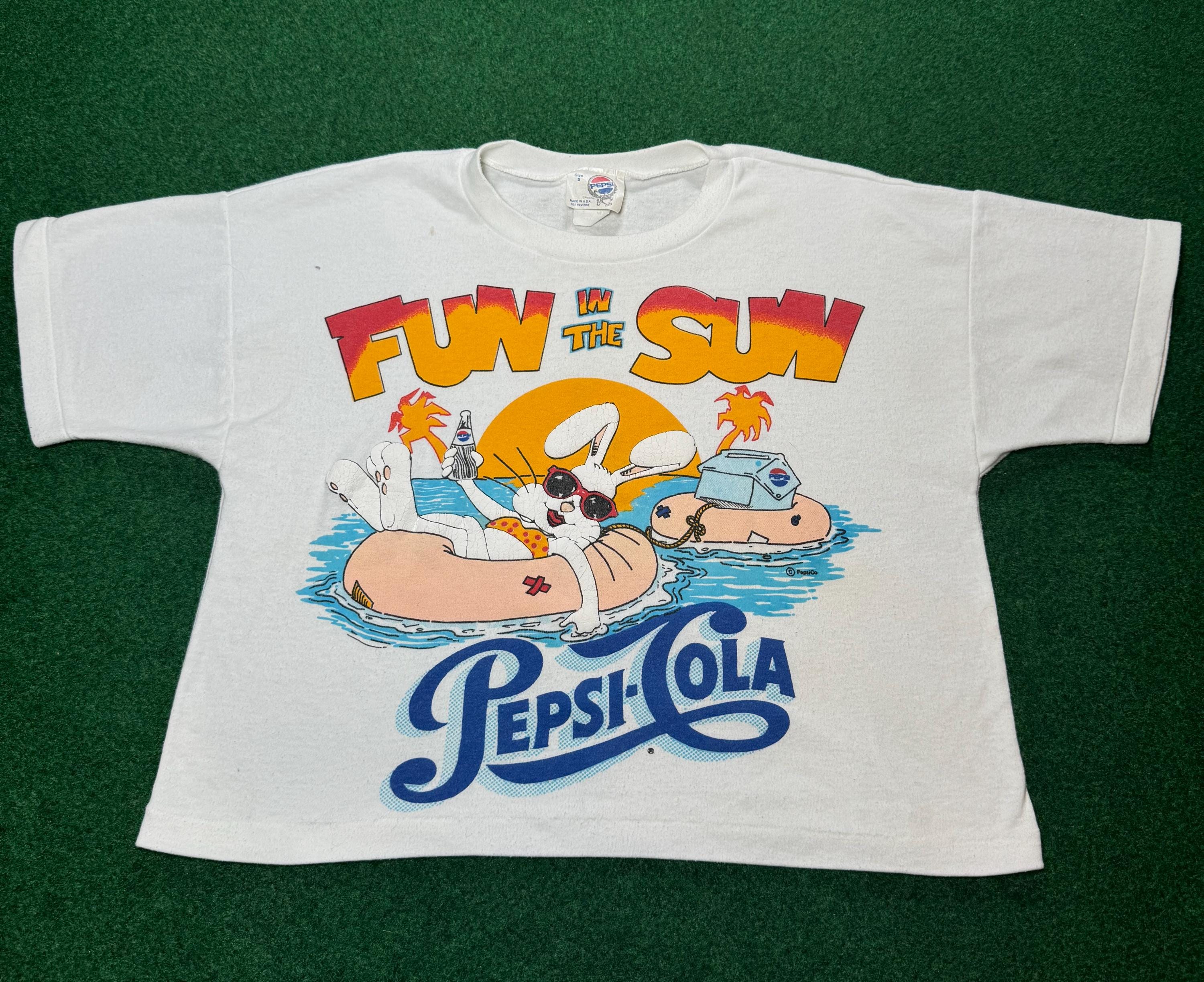 Pepsi Cola Bottle Cap Graphic T-Shirt – Men's White, Crew Neck, Short Sleeve, Size Large-XL