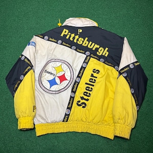 90s Pittsburgh Steelers Puffer Winter Coat Pro Player Large