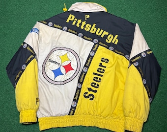 90s Pittsburgh Steelers Puffer Winter Coat Pro Player Large