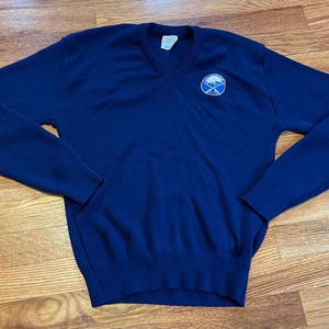 80s Buffalo Sabres sweater rare cardigan warm nhl hockey bills New York classic 70s garan tag adult small youth xl sports jersey starter 90s