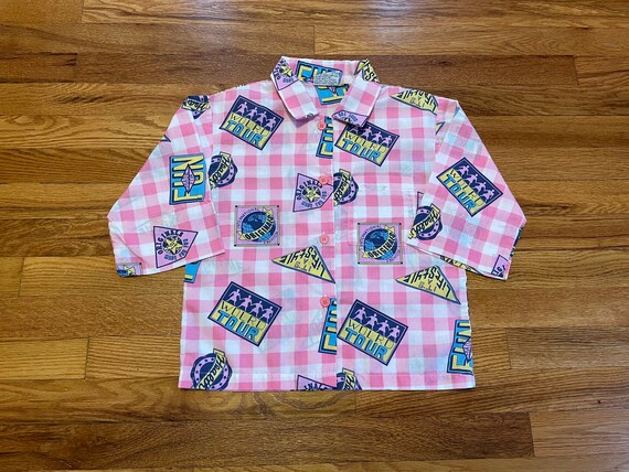 total 80s insanity unique button up Color Code “World… - Gem