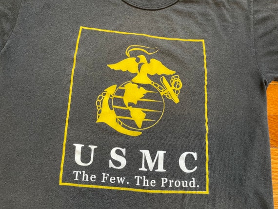 90s USMC vintage t-shirt rare paper thin soft Uni… - image 2