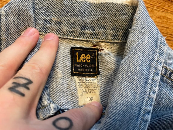 70s/80s distressed Lee denim jean jacket made in … - image 5
