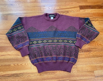 80s JT Beckett Mohair Blend Sweater, Italian Designer Pullover (M)
