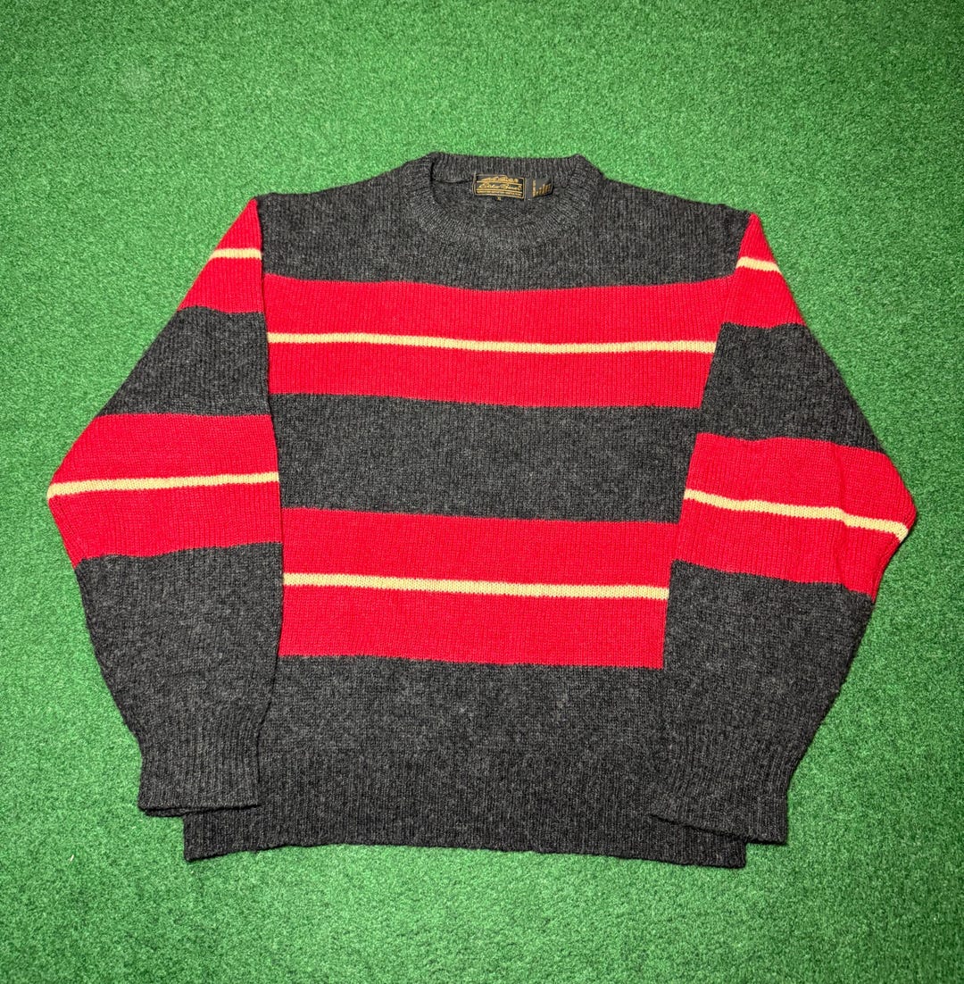 Vintage 80s 90s Eddie Bauer Striped Sweater, Iconic Style