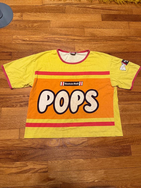 Vintage 80s 90s Tootsie Roll Pops T-shirt, Candy Unique (Cropped Boxy Small)