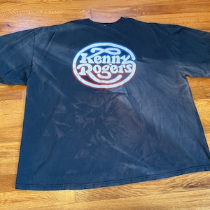 perfekt verblasstes 00er Kenny Rogers Vintage T-Shirt XXXL 3XL gemustertes 90er Jahre einzigartiges Band-T-Shirt
