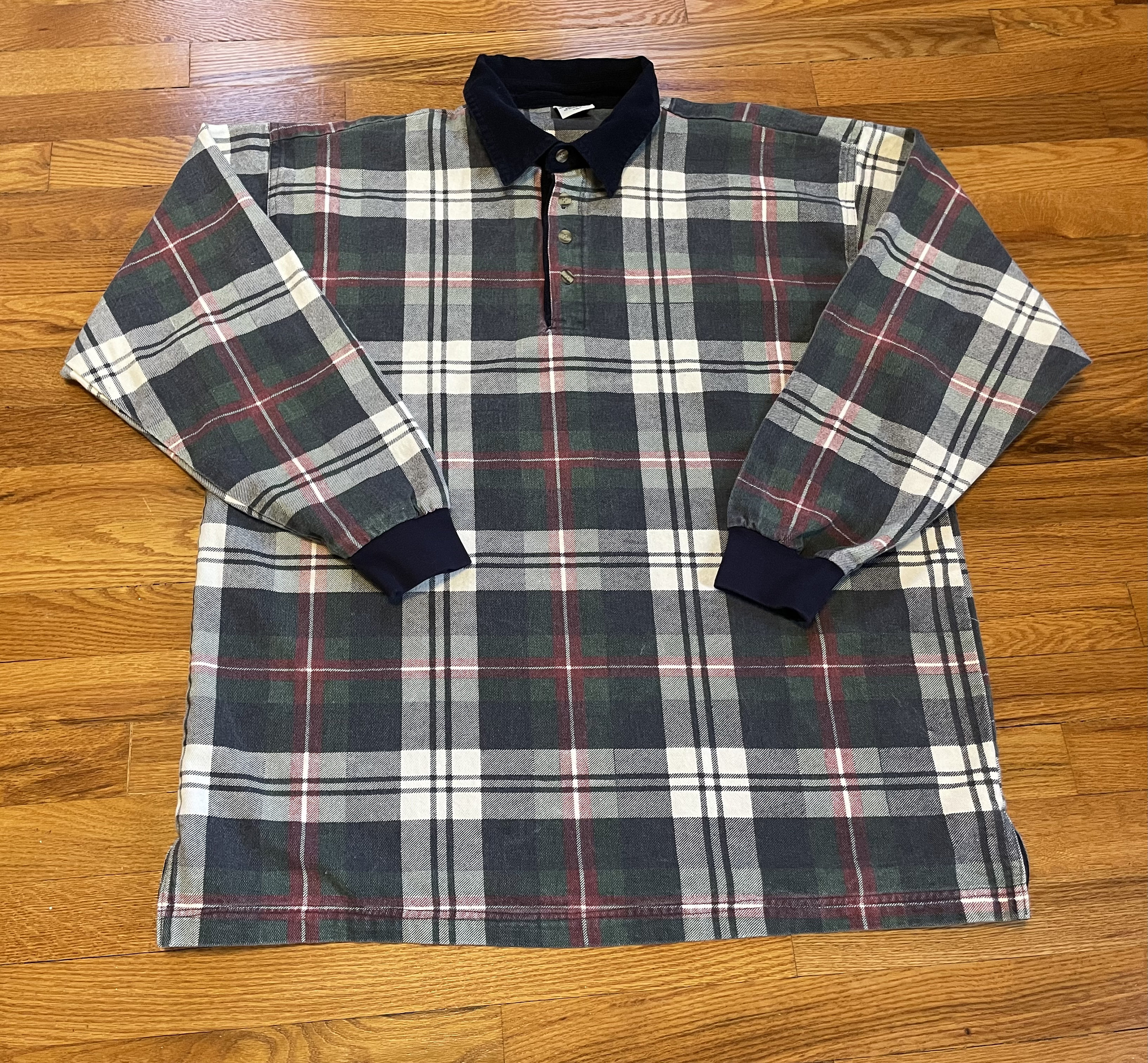 Totally 90s Faded Flannel Rugby Shirt GRUNGE Style Ska Rue