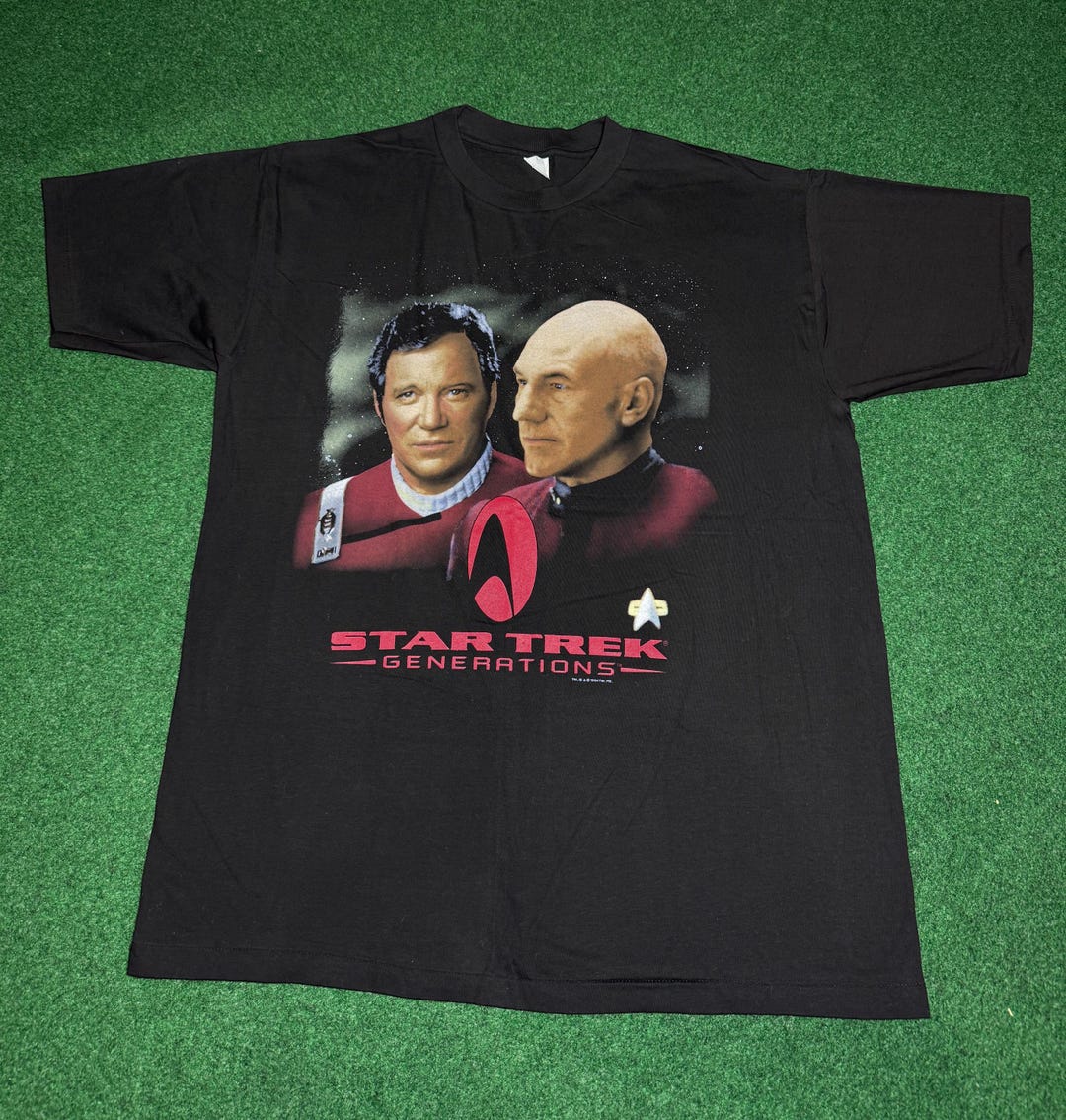 1994 90s Star Trek Generations Movie Promo T-shirt Rare Vintage