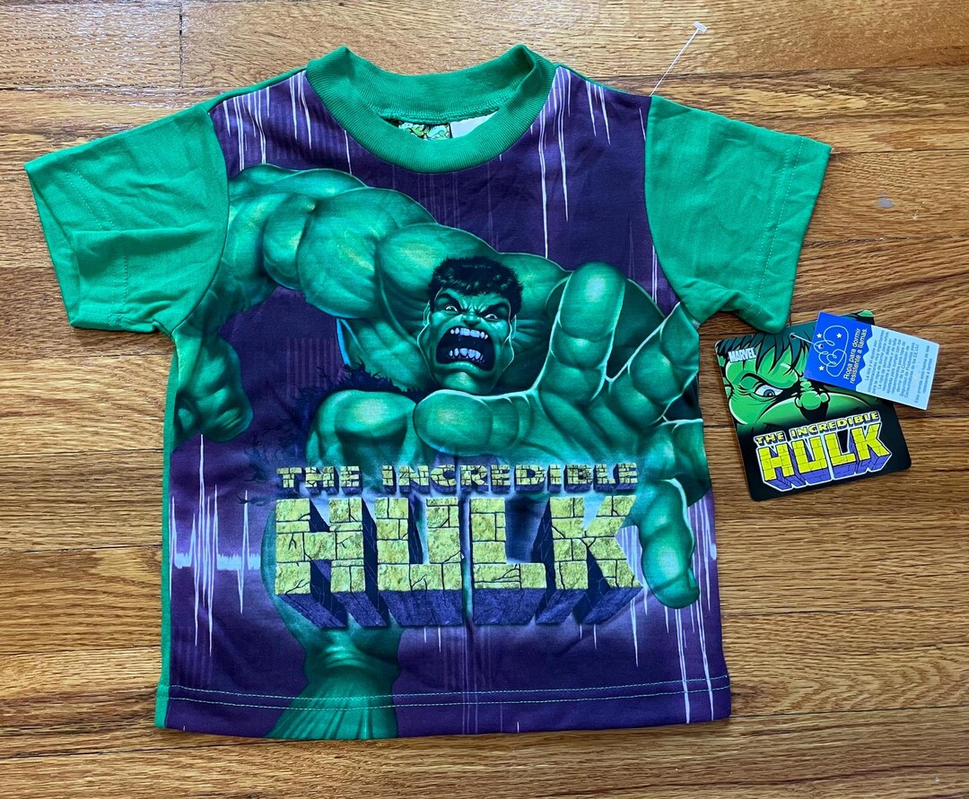 Marvel The Incredible Hulk Pink And Blue Retro Logo T-Shirt