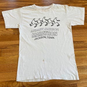 80s Andrew Jackson Marathon Jackson Tennessee vintage t-shirt extremely rare 70s runner Americana antique Harley Davidson TN hipster cool