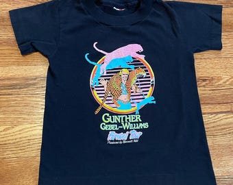 1988 Ringling Bros. And Barnum & Bailey Gunther Gebel-Williams vintage t-shirt extremely farewell tour circus tiger 80s youth small 70s 90s