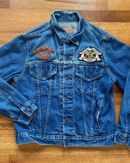 Vintage 80s Harley Davidson Denim Jacket, Medium, Biker Style - Etsy