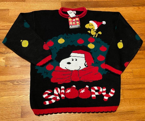 トップス denim&dungaree snoopy vintage sweat tee Vintage Snoopy Peanuts By Design Sweater Mens Sz XL 90's Hip