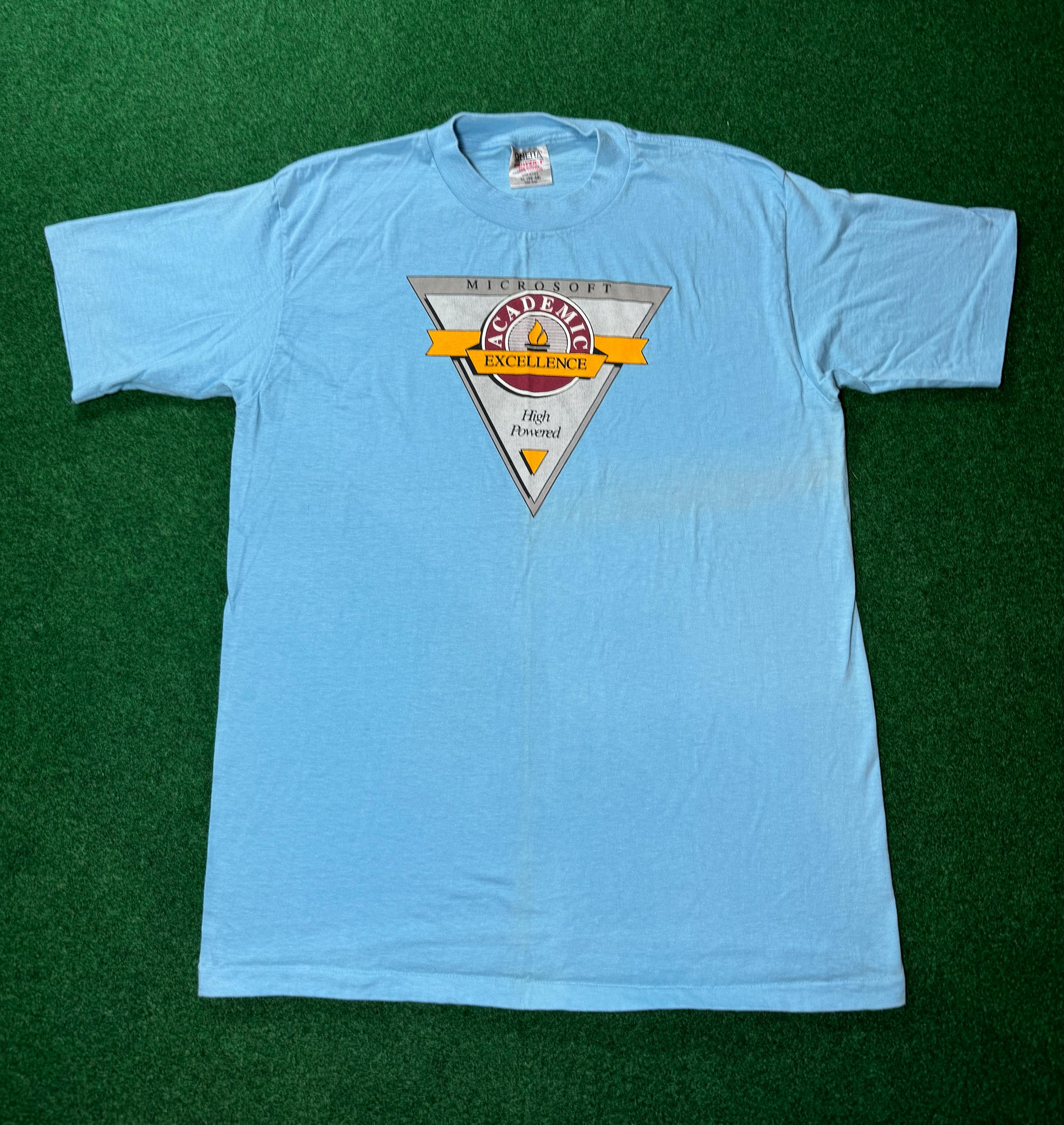 80s/90s Microsoft Academic Excellence Vintage T-shirt Bill Gates 