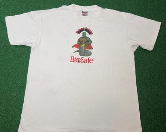 90s BioSafe Fungicide Bug Spray vintage T-shirt rare Joe’s Apartment weird hero