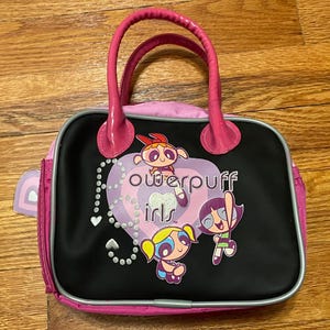 little 90s Powerpuff Girls handbag purse pink black Cartoon Network 2001 shirt Y2K kids Fanny pack courage the cowardly dog Rugrats gift htf