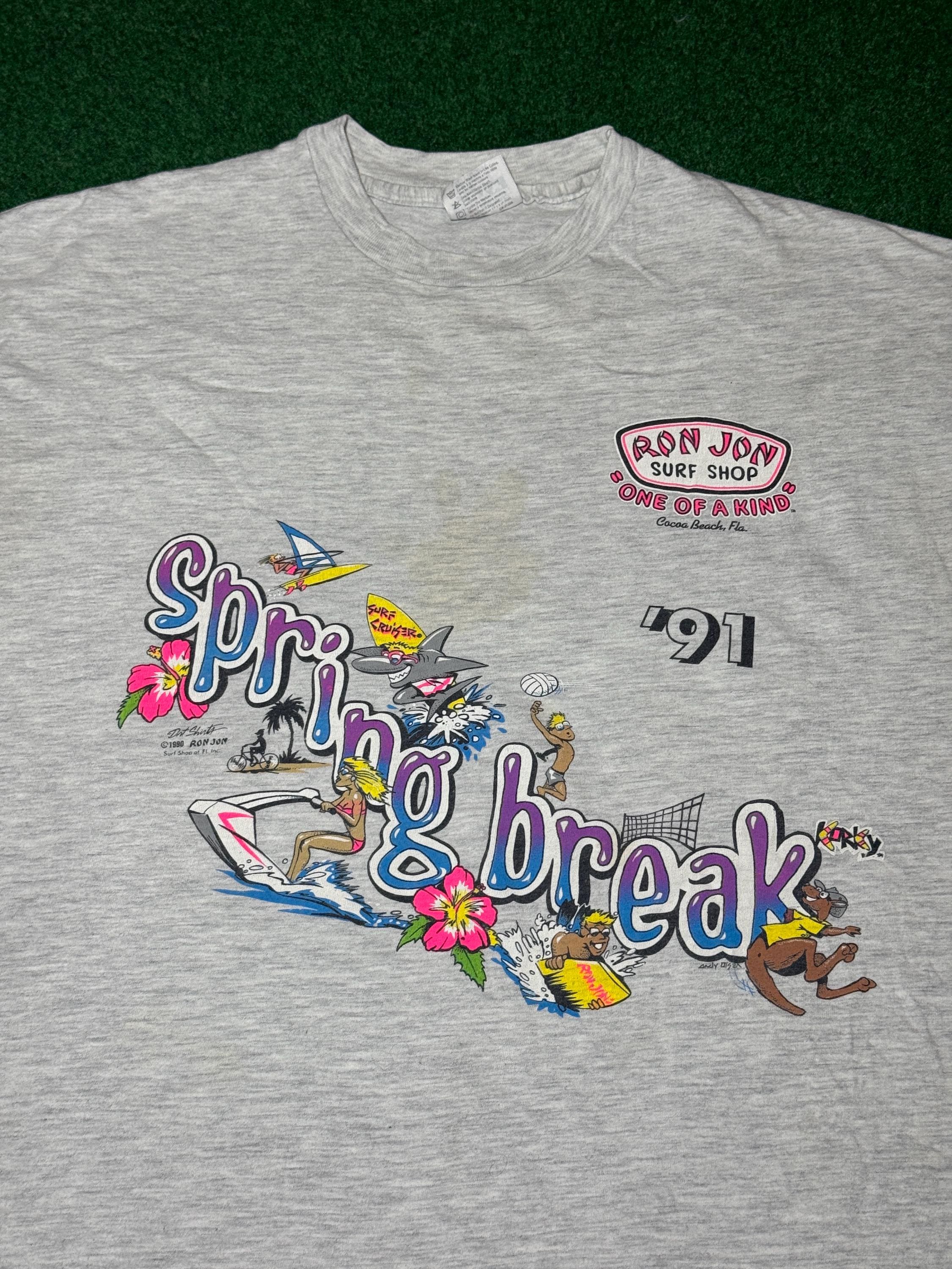 Vintage 90s Ron Jon Surf Shop T-shirt, Spring Break Korky Shark