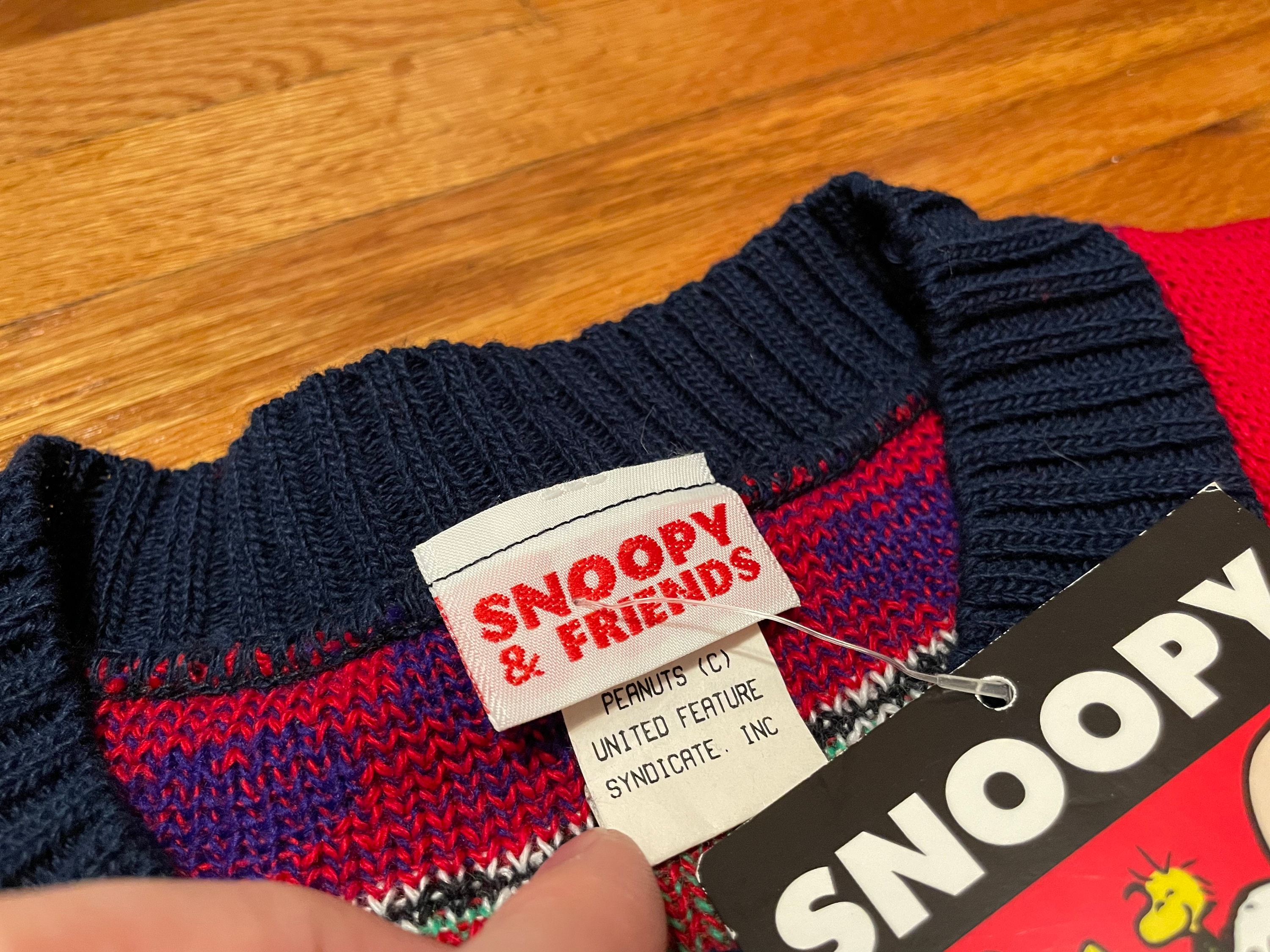 Vintage Snoopy & Friends Sweater, 80s/90s Oversized Knit, New With