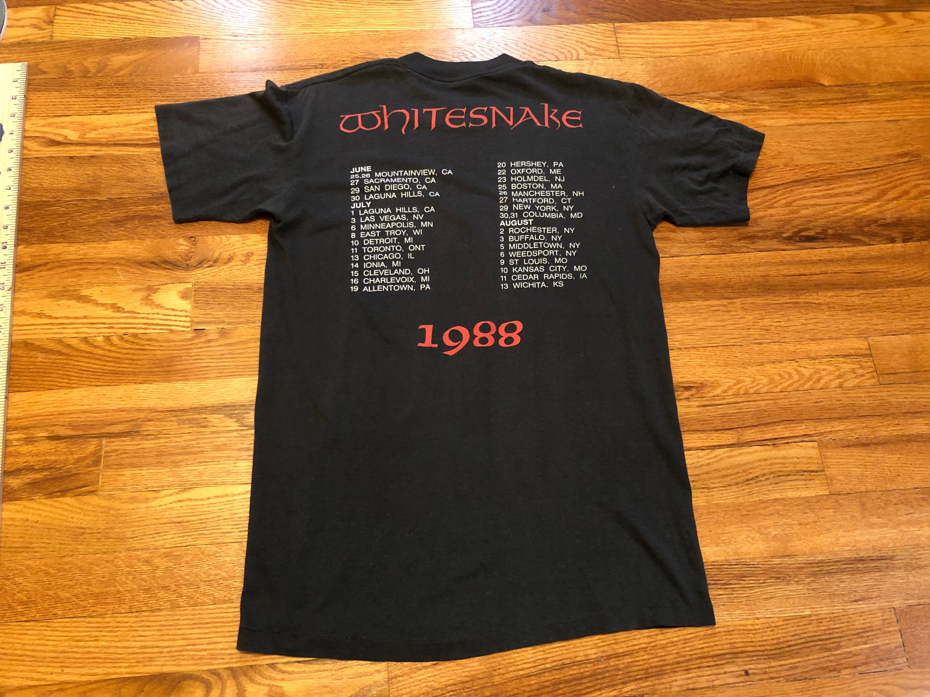 1987/1988 Whitesnake Vintage Tour T-shirt Rare Band Tee Worn to