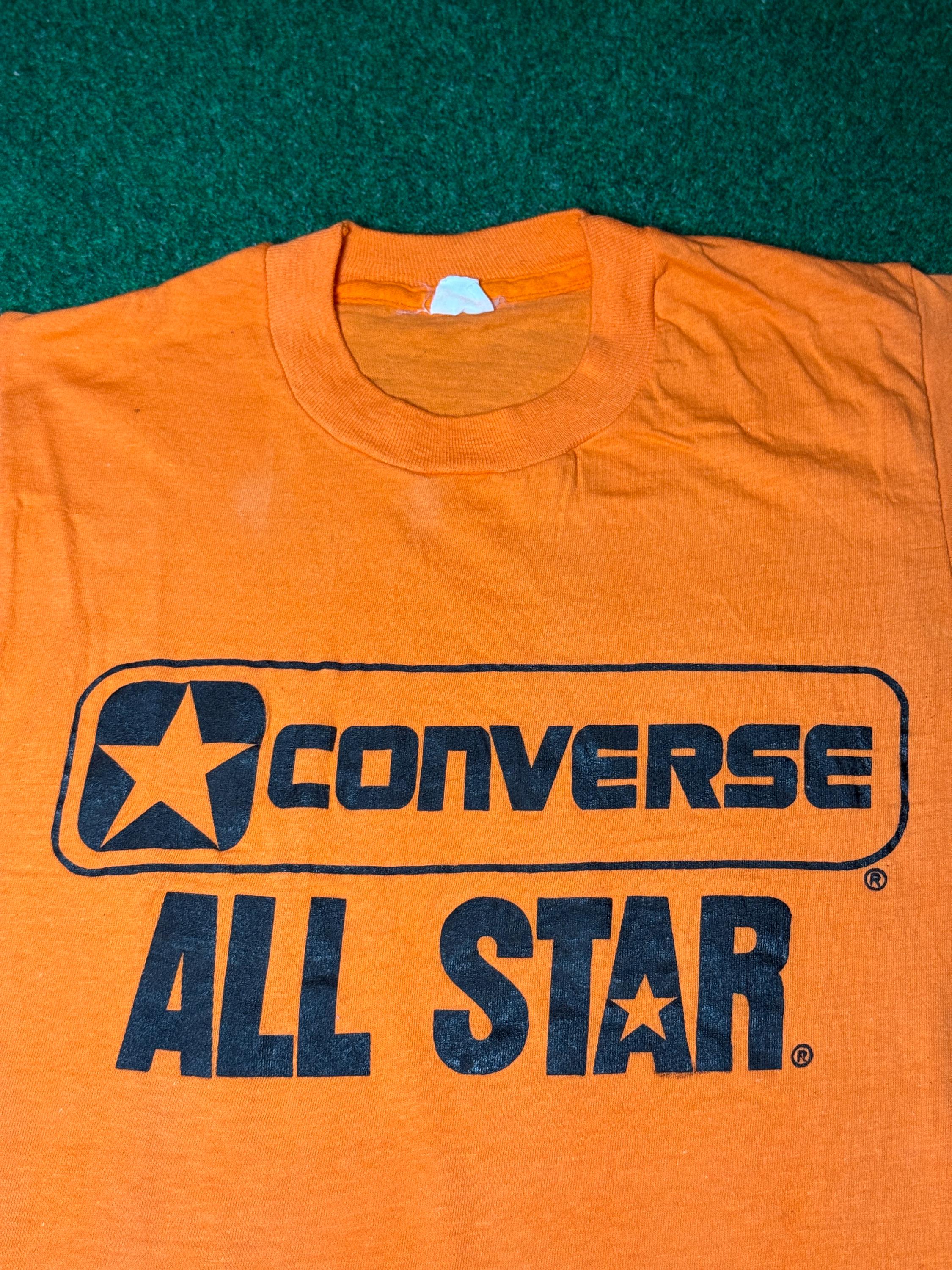 Extremely Rare 70s 80s Converse All Stars Vintage T-shirt Orange