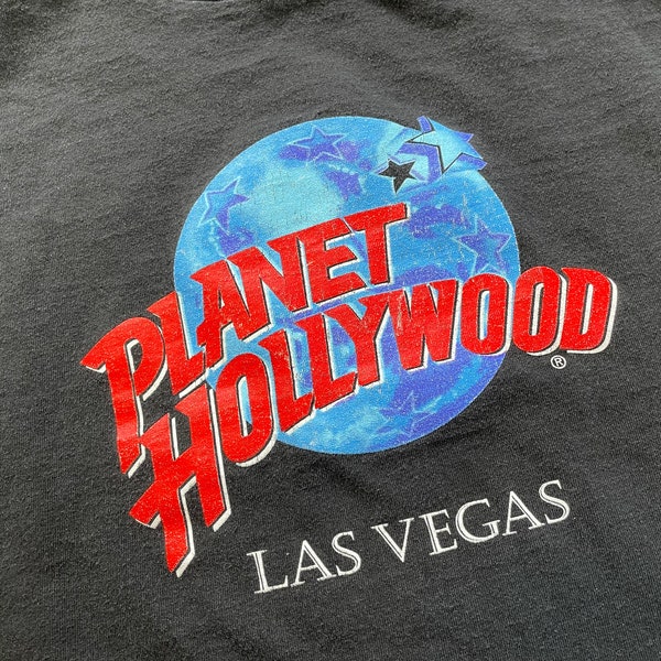 classic throwback true vtg 90s Planet Hollywood vintage t-shirt single stitch fast food restaurant red lobster terminator 2 t2 Rocky movie