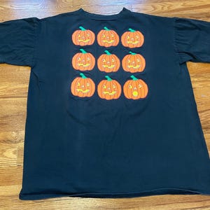 awesome 90s Halloween Jack o Lantern t-shirt rare vintage single stitch cute XL throwback horror movie costume