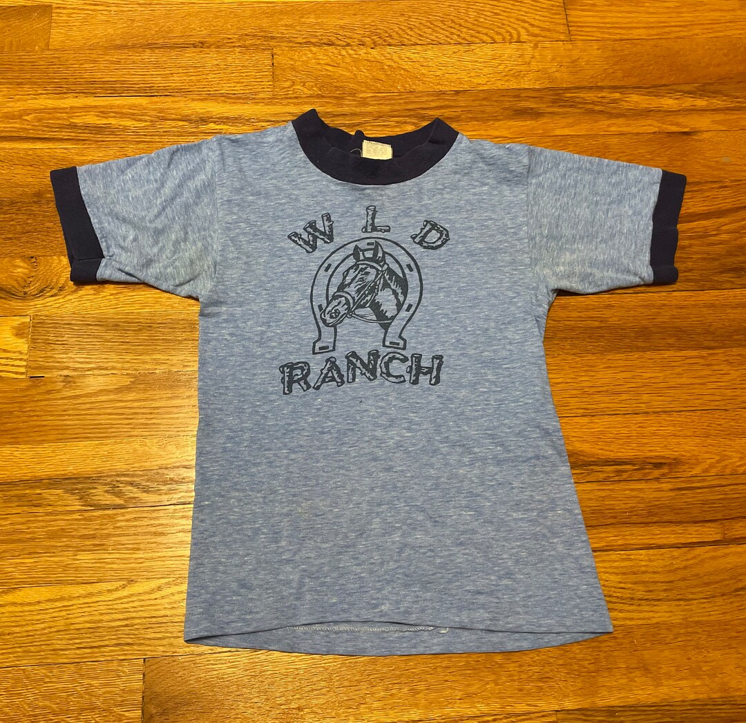 Incredible 60s WLD Horse Ranch Ringer T-shirt Retro Hipster Kids Youth ...