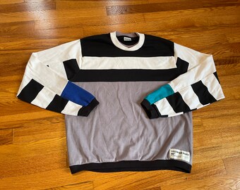 WOW amazing 80s Jockey Standard Issue colorblock crewneck sweatshirt sweater colorful multi new wave punk rock unique one of a kind 90s htf
