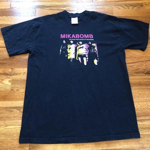 2001 Mika Bomb “The Fake Fake Sound of Mikabomb” vintage t-shirt original Japanese punk rock vinyl yeah yeah yeahs x ray spex white stripes