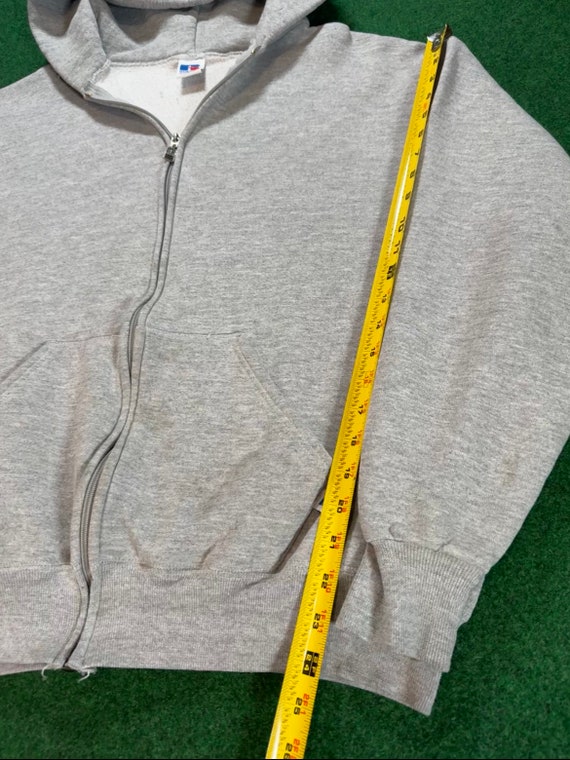 90s grey Russell Athletics brand hoodie sweatshir… - image 5