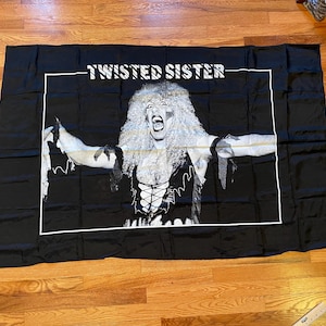 Vintage 80s Twisted Sister Wall Tapestry - Glam Metal Band Artwork