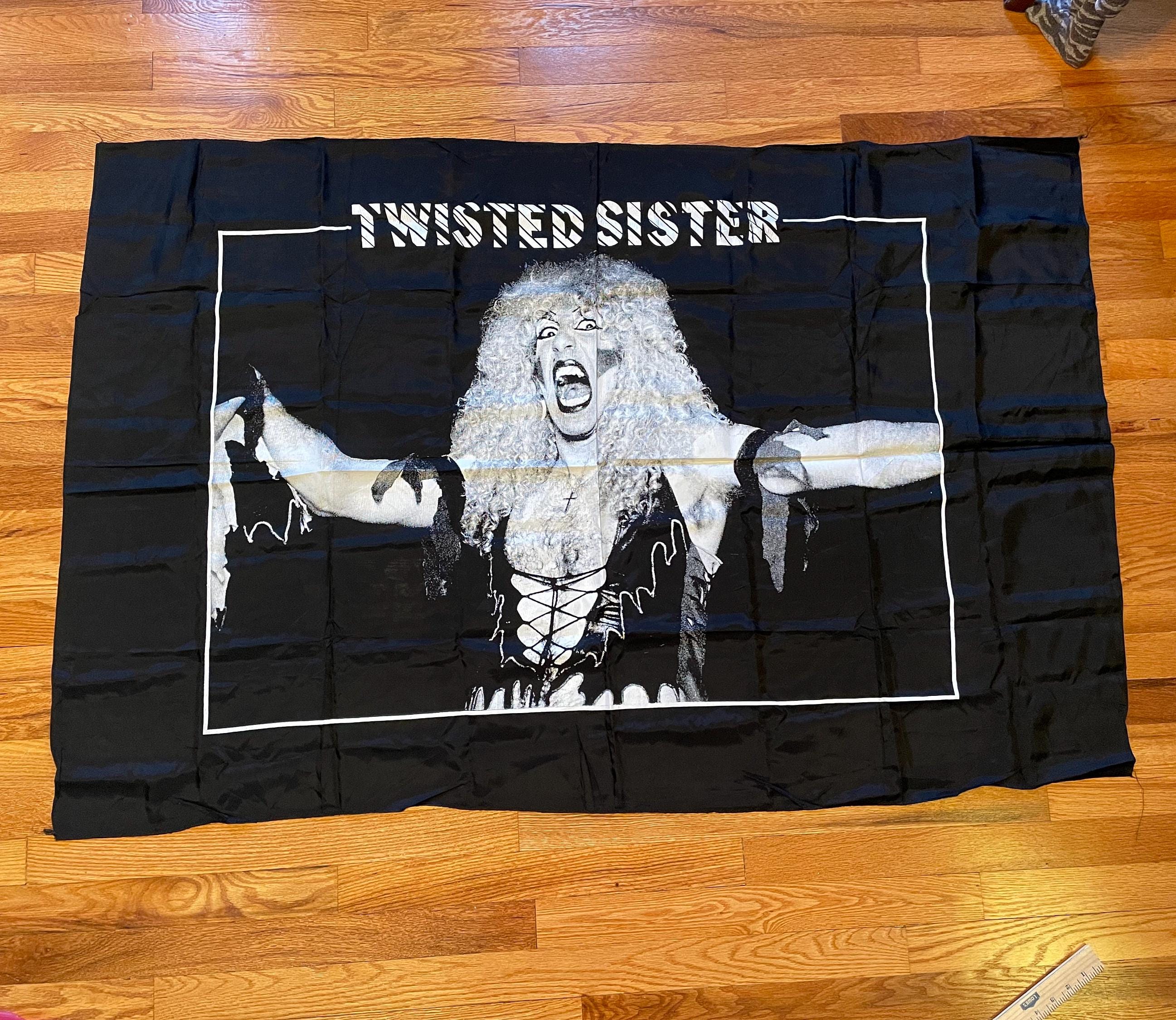 80s Twisted Sister glam metal huge wall tapestry artwork poster patch hanging old school shirt band tee vinyl tour flag unique deadstock